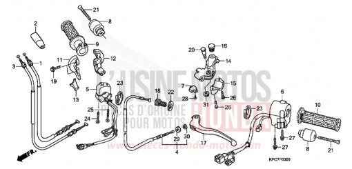 HEBELGRIFF/SCHALTER/KABEL XL125VB de 2011