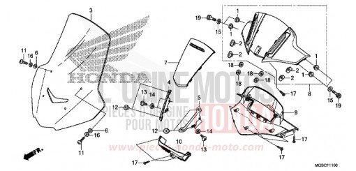 INSTRUMENTENBLENDE/WINDSCHUTZSCHEIBE NC700DD de 2013