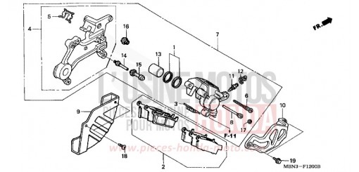 HINTERRAD-BREMSSATTEL XR650R2 de 2002