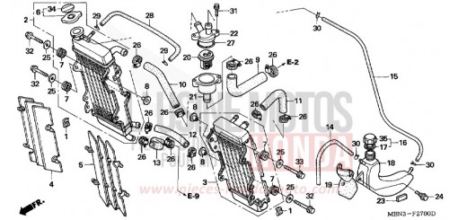 KUEHLER/THERMOSTAT XR650R7 de 2007