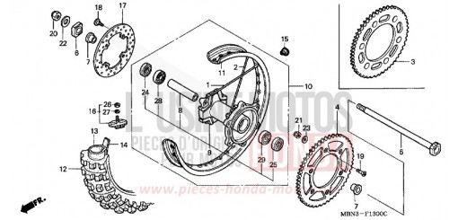 HINTERRAD XR650RY de 2000