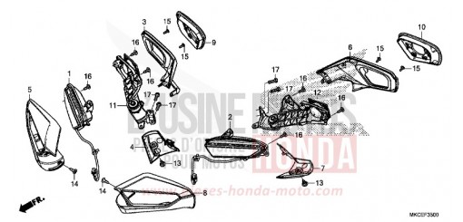 CLIGNOTANT/MIROIR GL1800BK de 2019