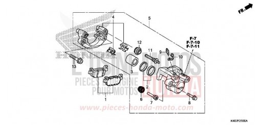 HINTERRAD-BREMSSATTEL NSS125ADK de 2019