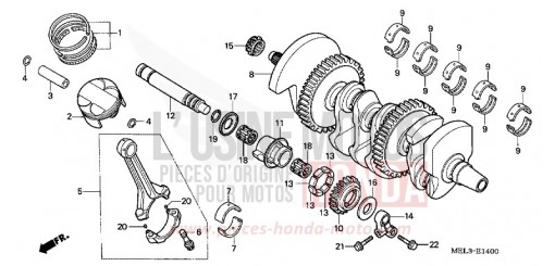 VILEBREQUIN/PISTON CBR1000RR4 de 2004