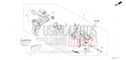 HINTERRAD-BREMSSATTEL CBF125NAM de 2021