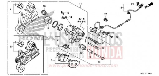 HINTERRAD-BREMSSATTEL CB500XAF de 2015