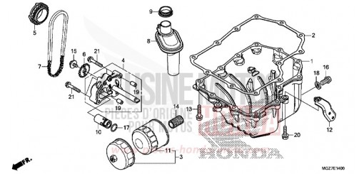 OELWANNE/OELPUMPE CB500XAF de 2015
