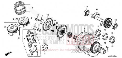 KURBELWELLE/KOLBEN CB500XAG de 2016