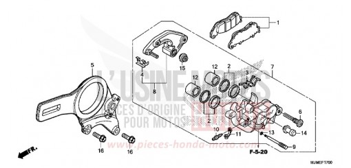 HINTERRAD-BREMSSATTEL VFR800XF de 2015