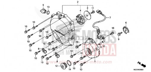 KURBELGEHAEUSEABDECKUNG CB1100CAH de 2017