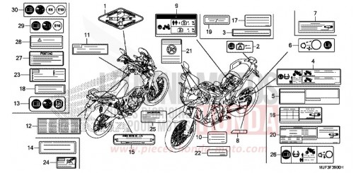 WARNETIKETT CRF1000AH de 2017