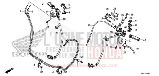 HEBELGRIFF/SCHALTER/KABEL WW125EX2F de 2015