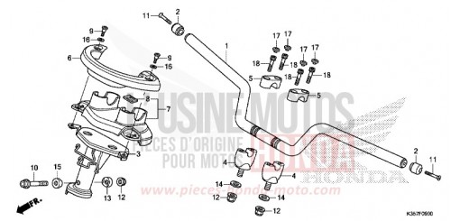 ROHRGRIFF/GRIFFABDECKUNG WW125EX2H de 2017
