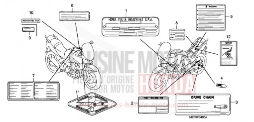 WARNETIKETT CBF600NA6 de 2006