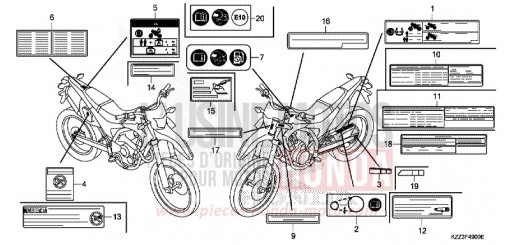 WARNETIKETT CRF250LF de 2015