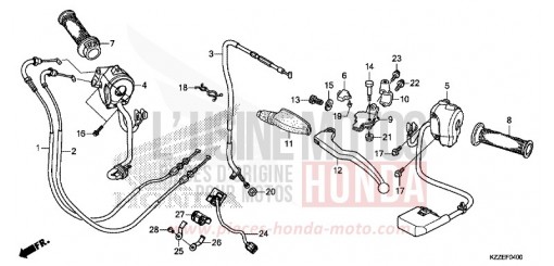 HEBELGRIFF/SCHALTER/KABEL CRF250LAH de 2017