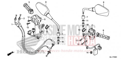 SCHALTER/KABEL/SPIEGEL NC750DE de 2014