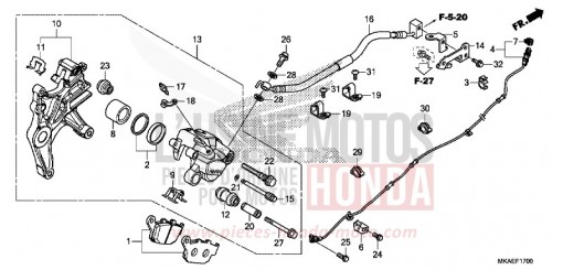 HINTERRAD-BREMSSATTEL NC750DJ de 2018