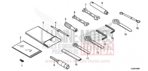 OUTILS CRF250RLAJ de 2018