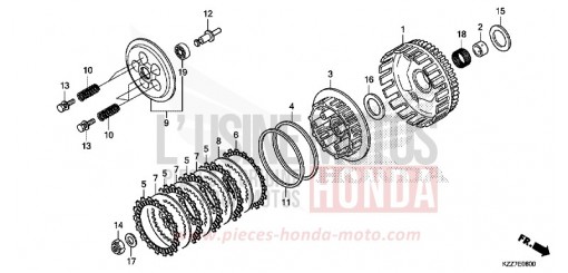 EMBRAYAGE CRF250RLAK de 2019