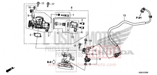DROSSELKLAPPENGEHAEUSE MSX125AH de 2017