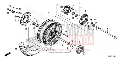 HINTERRAD MSX125E de 2014