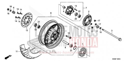 HINTERRAD MSX125E de 2014