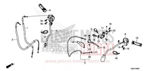 HEBELGRIFF/SCHALTER/KABEL MSX125AH de 2017