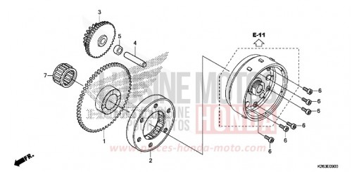 ANLASSERKUPPLUNG MSX125F de 2015