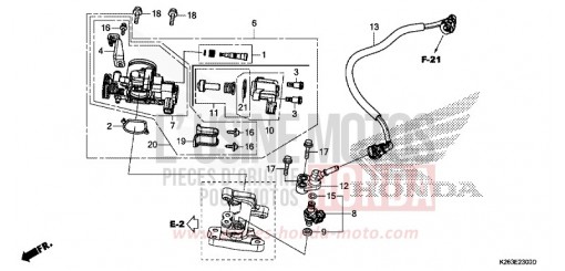 DROSSELKLAPPENGEHAEUSE MSX125F de 2015
