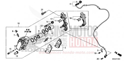 VORDERRAD-BREMSSATTEL NC750XAG de 2016