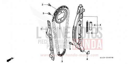 NOCKENWELLENKETTE/SPANNVORRICHTUNG XR250R1 de 2001