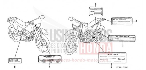 AUFKLEBER XR250R4 de 2004