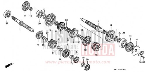 GETRIEBE XR250RF de 1985