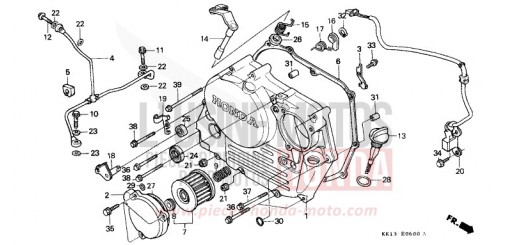 KURBELGEHAEUSEABDECKUNG XR250RM de 1991