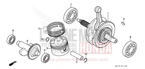KURBELWELLE/KOLBEN XR250RN de 1992