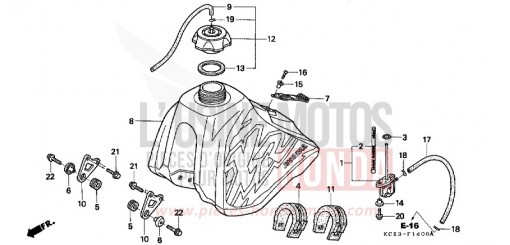 KRAFTSTOFFTANK XR250RT de 1996