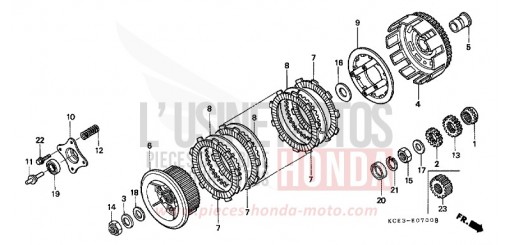 KUPPLUNG XR250RW de 1998