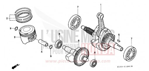 KURBELWELLE/KOLBEN XR250RX de 1999