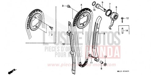 NOCKENWELLENKETTE/SPANNVORRICHTUNG XR600RN de 1992