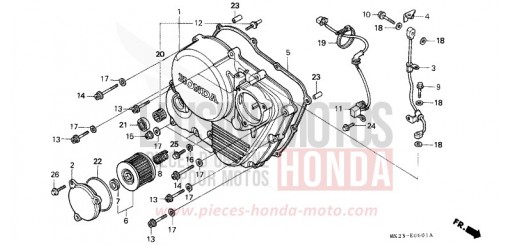 KURBELGEHAEUSEABDECKUNG XR600RN de 1992