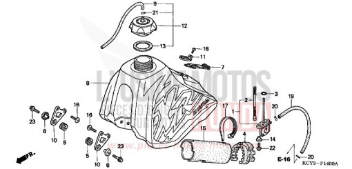 KRAFTSTOFFTANK XR400R2 de 2002