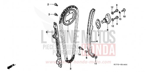 NOCKENWELLENKETTE/SPANNVORRICHTUNG XR400R3 de 2003