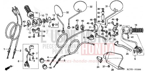 HEBELGRIFF/SCHALTER/KABEL XR400R4 de 2004