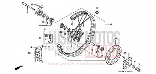 VORDERRAD XR400R4 de 2004