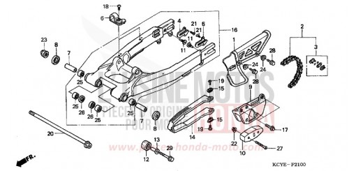 SCHWINGE/KETTENGEHAEUSE XR400R4 de 2004