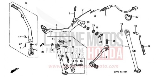 PEDAL/KICKSTARTER-ARM XR400RW de 1998