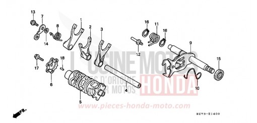 SCHALTTROMMEL/SCHALTGABEL XR400RX de 1999