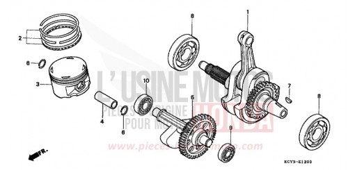 KURBELWELLE/KOLBEN XR400RY de 2000