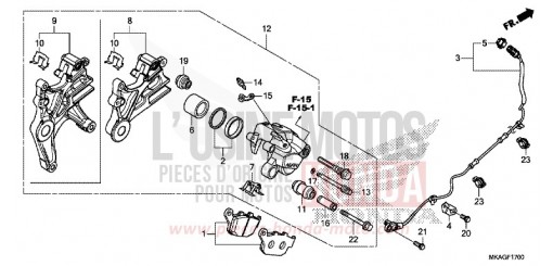 HINTERRAD-BREMSSATTEL NC750SAH de 2017